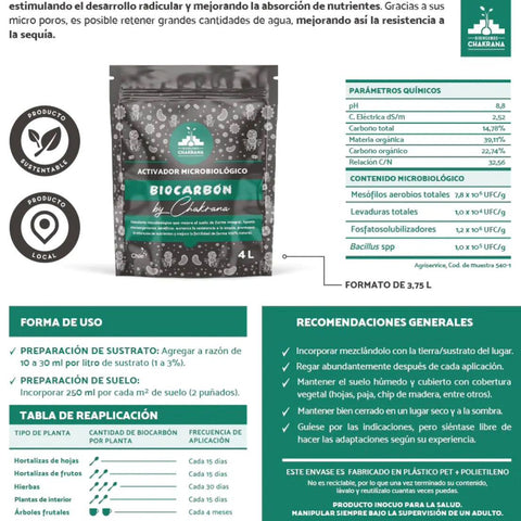 Biocarbón Chakrana - Activador Microbiólogico