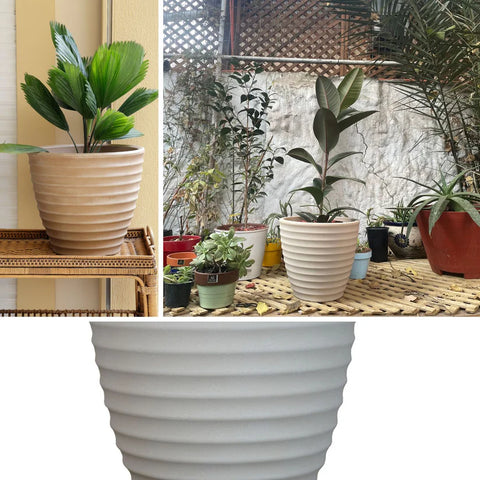 Macetero Grande Colmena 27 CM Crema