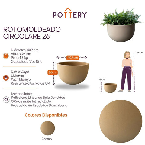 Macetero Grande Circolare 26 CM