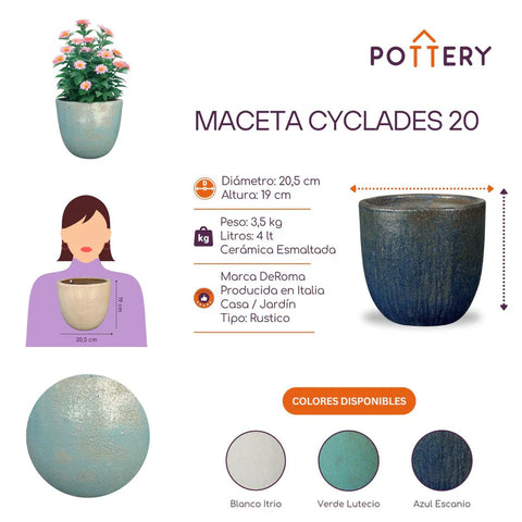 Macetero Cyclades Verde Lutecio