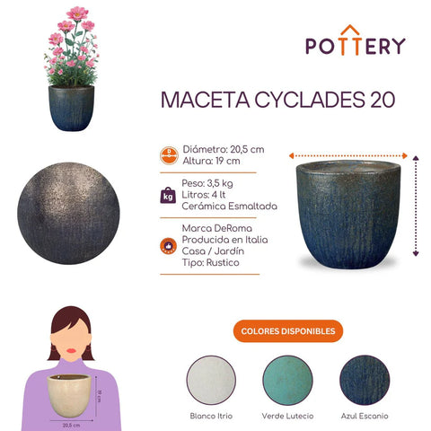 Macetero Cyclades Blanco Itrio