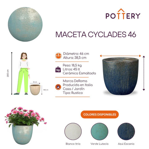 Macetero Cyclades Verde Lutecio