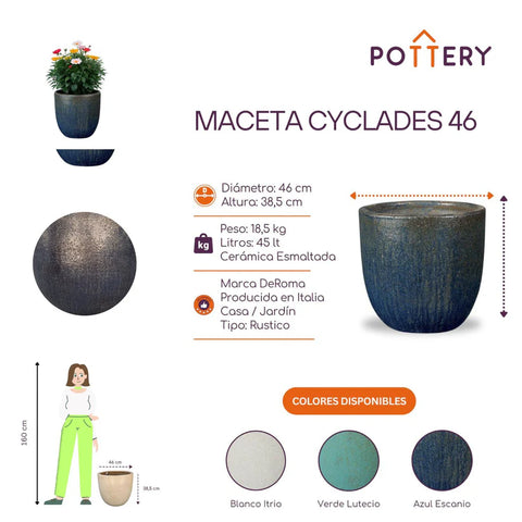 Macetero Cyclades Azul Escanio