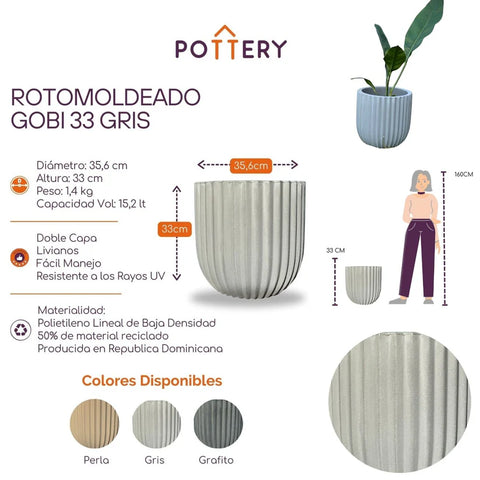Macetero Grande Gobi 33 CM