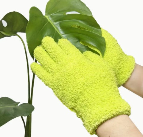 Guantes de Microfibra Verdes para Limpieza de Hojas
