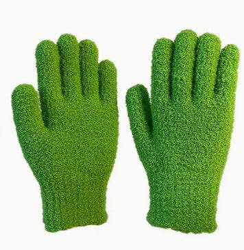 Guantes de Microfibra Verdes para Limpieza de Hojas