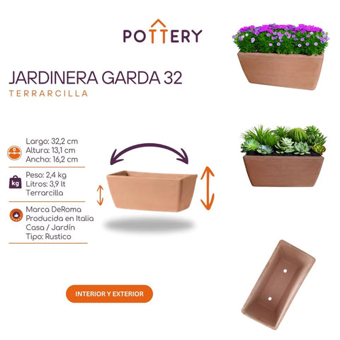 Jardinera Rectangular Garda Terrarcilla