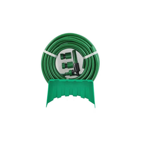 Manguera Rausan Verde 1/2" X 18 M Con Accesorios Y Soporte Rehau