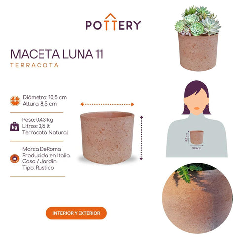 Macetero Luna 11 CM Terracota