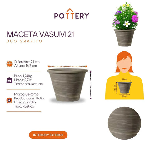 Macetero Vasum Duo 21 CM