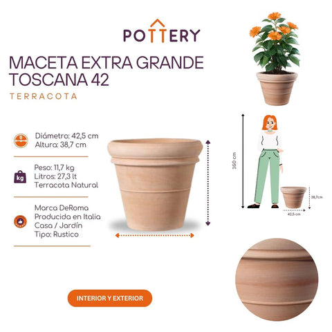 Maceta Extra Grande Toscana